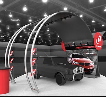 Rendering of trade show booth pre-production Rendering of trade show booth pre-production